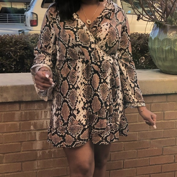 snakeskin swing dress